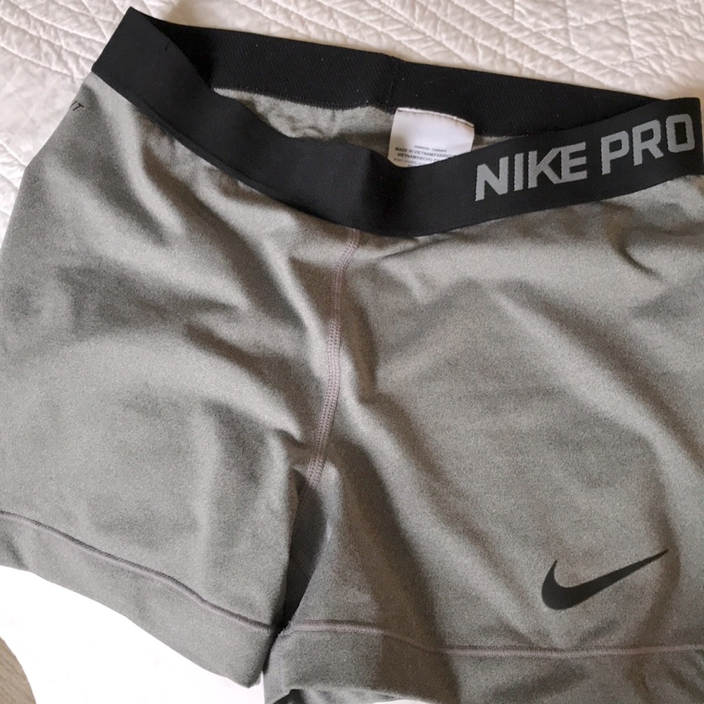 Medium Grey Nike Pro Spandex Shorts